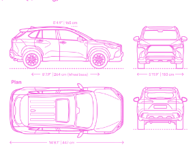 Dimensions.com Toyota Corolla Cross XG10 官方線稿